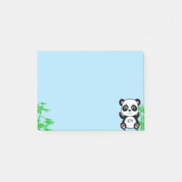 Bloco De Notas Urso Panda Fofo & Bambu em Azul Claro