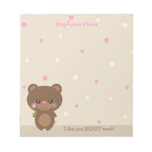 Bloco De Notas Urso Pequeno Doce