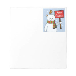 Bloco De Notas Urso Polar e Saudação de Natal do Robin