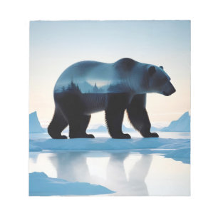Bloco De Notas Urso Polar Exposição Dupla Natureza Animal Fora