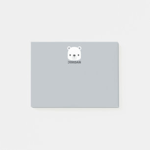 Bloco De Notas Urso Polar Fofo com Nome Personalizado