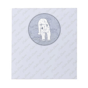 Bloco De Notas Urso Polar na Pintura do Gelo - Arte Original da V
