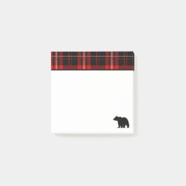 Bloco De Notas Urso Preto Xadrez Vermelho da Cabina