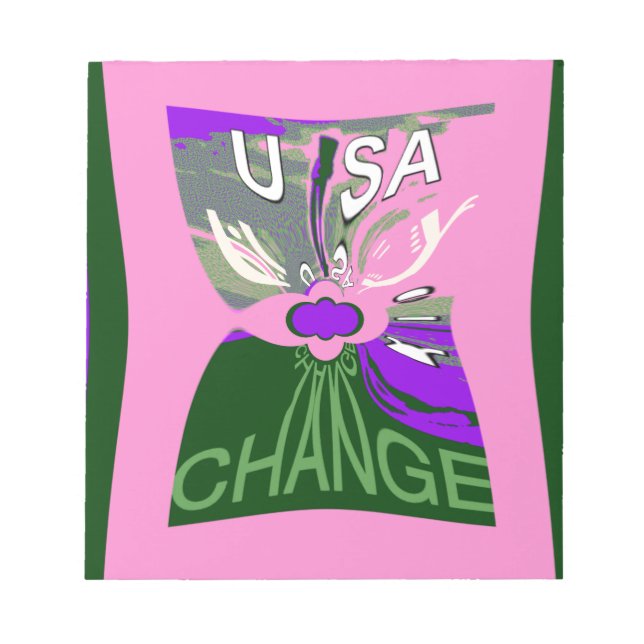 Bloco De Notas USA Change Art Impressão (Frente)