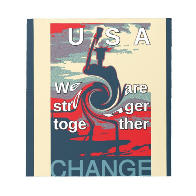 Bloco De Notas USA Change: Unity Design mais forte junto (Frente)