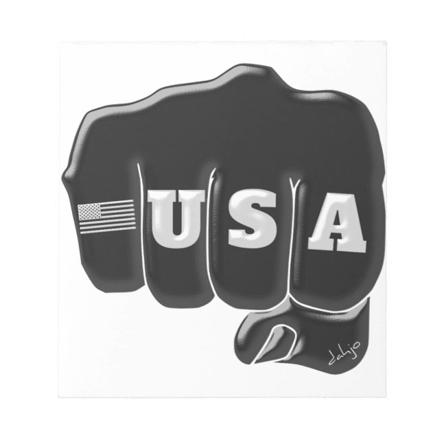 Bloco De Notas USA Fist Bump com bandeira americana (Frente)