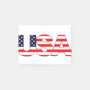 Bloco De Notas USA Logo Initials with American flag