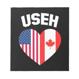 Bloco De Notas USEH America Canada Flag Funny American