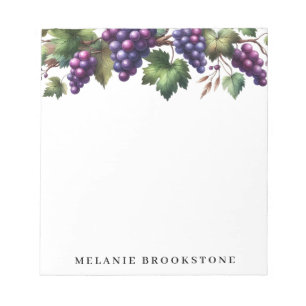 Bloco De Notas Uvas na Vinha Personalizada