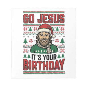 Bloco De Notas Vá Jesus Camisa Vintage de Natal de Aniversário