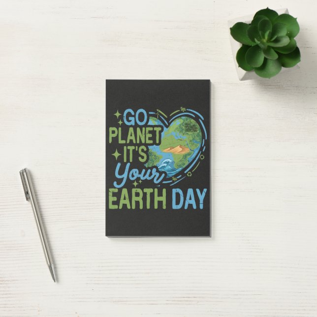 Bloco De Notas Vá Planeta É Seu Dia da Terra (Escritótio)