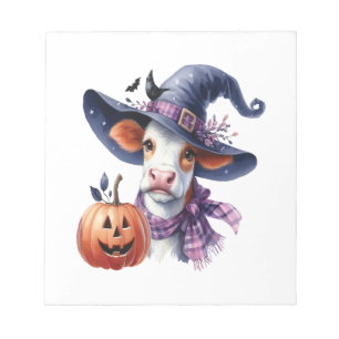 Bloco De Notas Vaca de Halloween com Outono