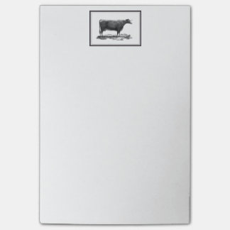 Bloco De Notas Vaca do vintage que grava notas pegajosas com