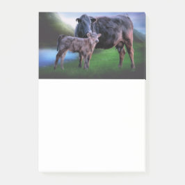 Bloco De Notas Vaca e vitelo por um Lago Tranquilo em Colinas Rol