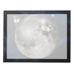 Bloco De Notas Vaca-Espaco Twin Grail Orbitando A Lua.