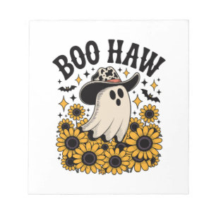 Bloco De Notas Vaca Fantasma Ocidental Boo Haw Halloween