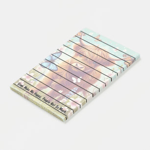 Bloco De Notas Vaca Highland com Borboletas e Flores de primavera