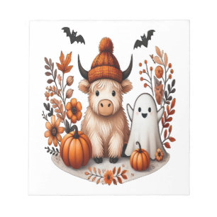 Bloco De Notas Vaca Highland Fantasma PNG de Outono, PNG de Outon