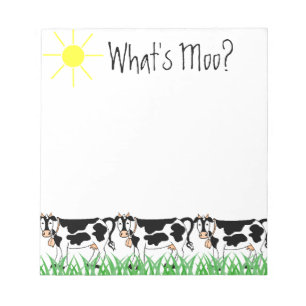 Bloco De Notas Vacas na grama com o que é MOO?