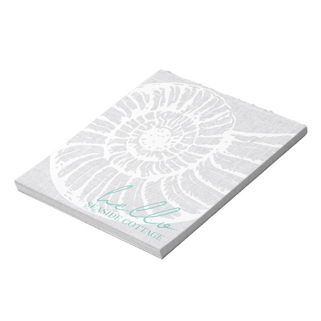 Bloco De Notas Vacinação Rental Airbnb Shell Woven Cinza Praia (Invertido)