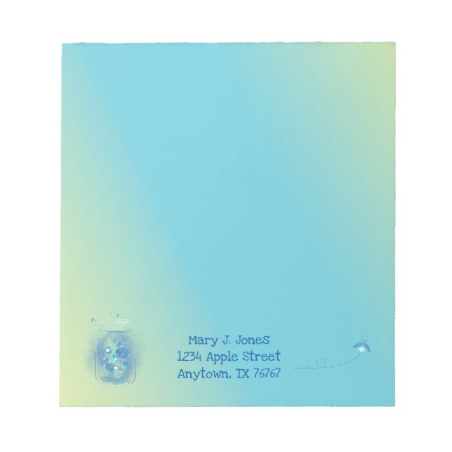 Bloco De Notas Vagalumes no plano de fundo de gradiente personali (Frente)