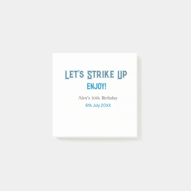 Bloco De Notas Vamos sobe cinza azul feliz nome de 10 anos (Frente)