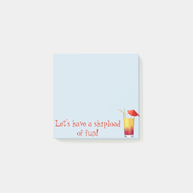 Bloco De Notas Vamos tem um carregamento de coquetel de cruzeiro  (Frente)