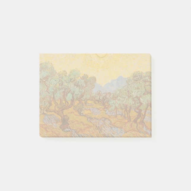 Bloco De Notas Van Gogh Olive Trees Yellow Sun Sky (Frente)