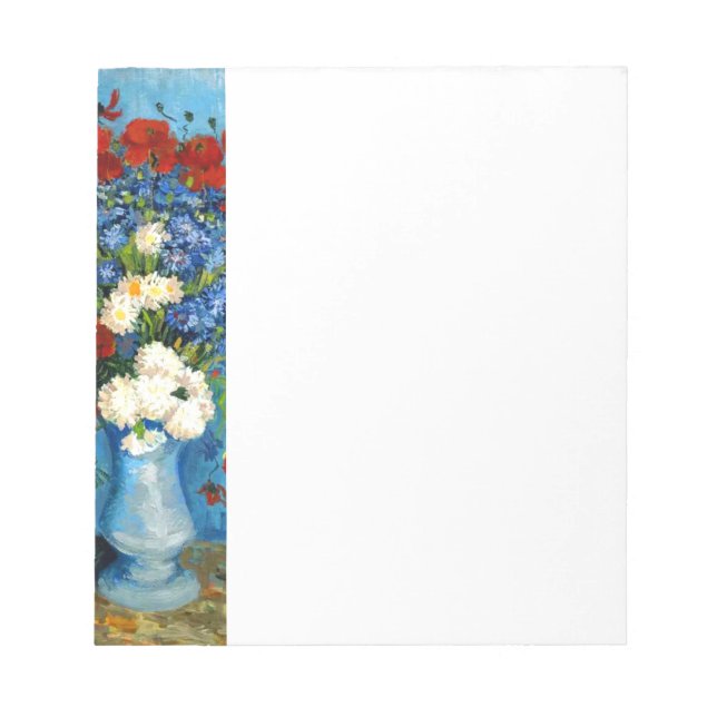 Bloco De Notas Van Gogh Vase com Cornflower e Poppies (Frente)