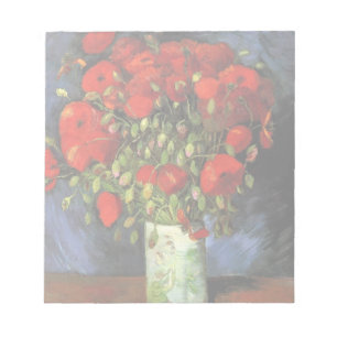 Bloco De Notas Van Gogh Vase com papagaios vermelhos, Vintage Fin