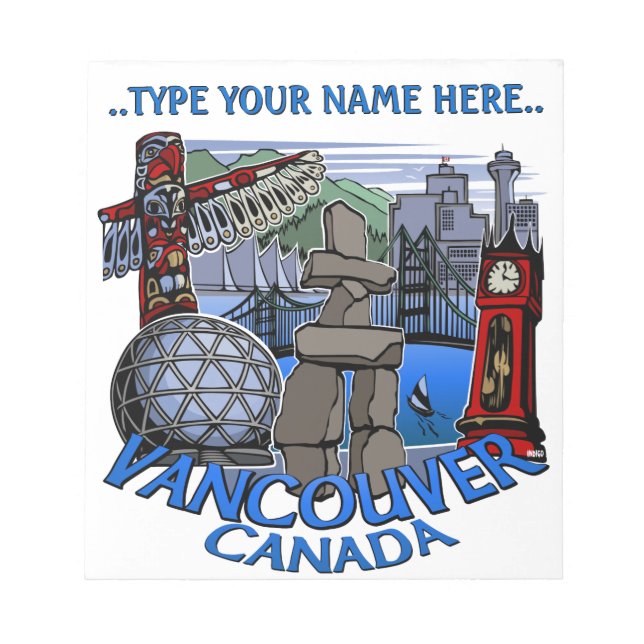 Bloco De Notas Vancouver Notepad Personalizado Vancouver Souvenir (Frente)