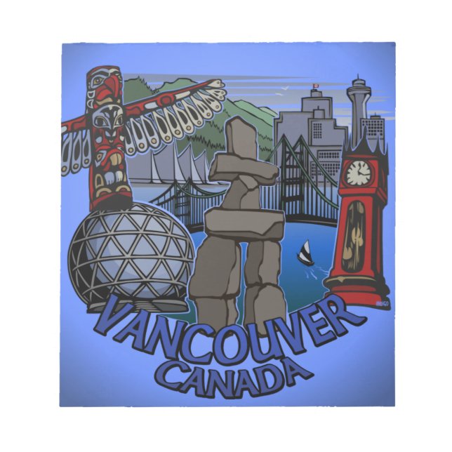 Bloco De Notas Vancouver Notepad Vancouver Landmarks Souvenir (Frente)