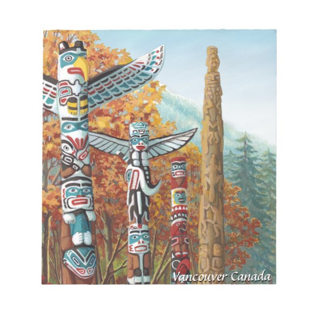 Bloco De Notas Vancouver Notepad Vancouver Totem Poles Souvenir (Frente)
