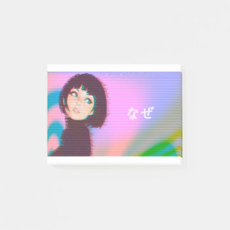Bloco De Notas Vaporwave Kawaii, garota japonesa