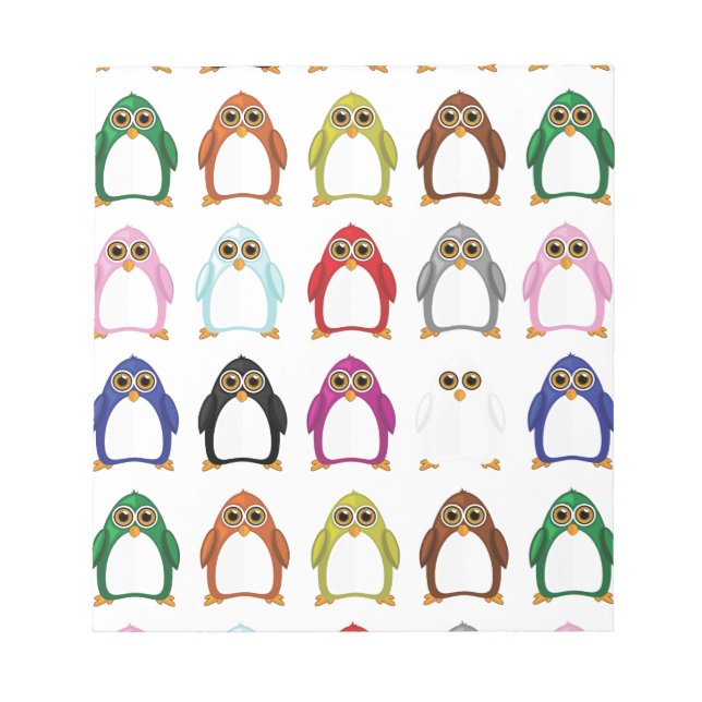 Bloco De Notas Variedade de pinguins (Frente)