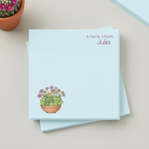 Bloco De Notas Vaso de Cacto com Notas Adesivas Personalizadas