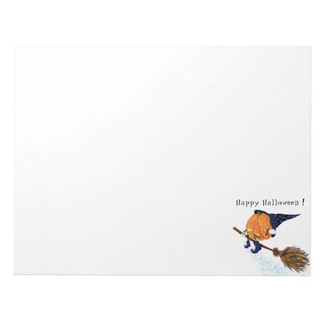 Bloco De Notas Vassoura-voadora de bruxa-de-bruxa-bruxa (Frente)