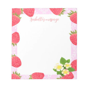 Bloco De Notas Vazio de morango rosa