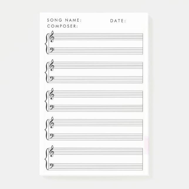 Bloco De Notas Vazio Sheet Music (Frente)