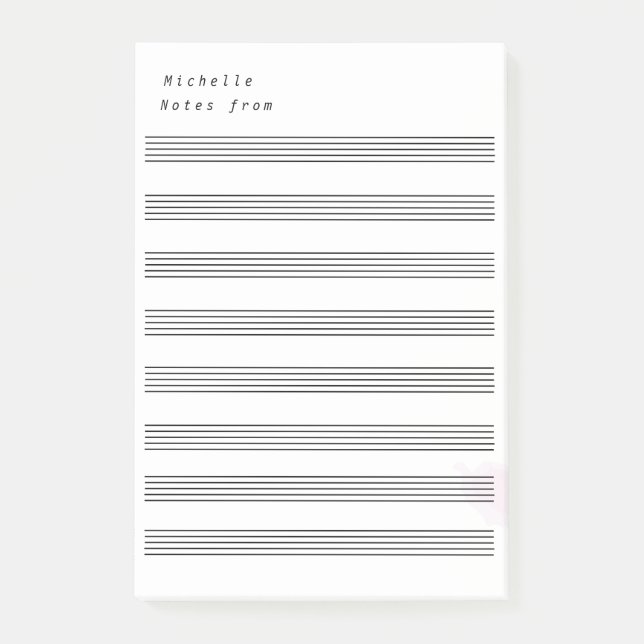 Bloco De Notas Vazio Sheet Music 8 Staves (Frente)
