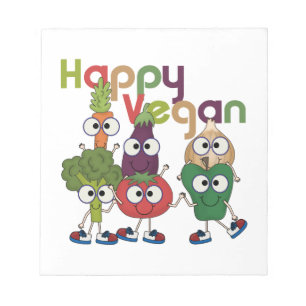 Bloco De Notas Vegan feliz