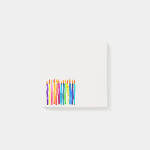 Bloco De Notas Velas de aniversário de aquarela nota magnética co