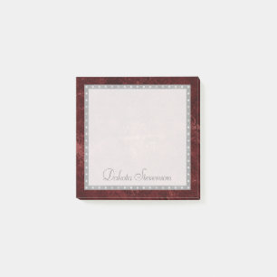Bloco De Notas Velvety Henna Damask Crimson Red Grunge Barroco
