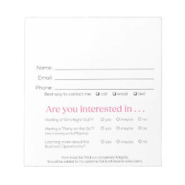 Bloco De Notas Vendor Lead Slips for Booking & Recruit Pink Zebra