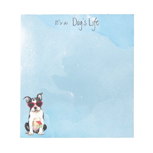 Bloco De Notas Verão de Boston Terrier (Frente)