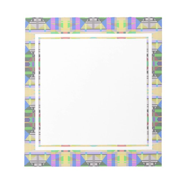 Bloco De Notas Verde Amarelo Azul Roxo Geométrico (Frente)