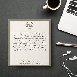 Bloco De Notas Verde Azul de Luxo Personalizado Moderno