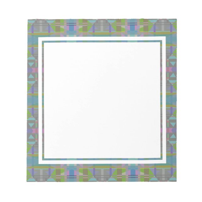 Bloco De Notas Verde Azul Roxo Geométrico (Frente)