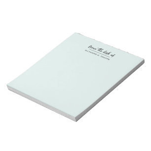 Bloco De Notas Verde Claro Da Mesa De Nome De Script Simples