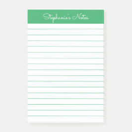 Bloco De Notas Verde Elegante Simples Personalizado